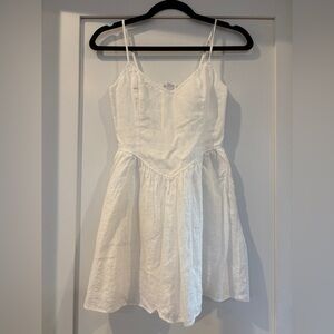 Wilfred White Linen Spaghetti-Strap Mini Dress
